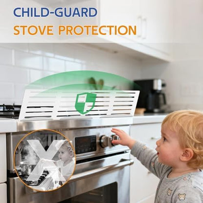 Heavy duty heat resistant stove safety barrier 3 pack