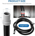 Side angle view of the Magluv canister filter hose showing the pre-installed end connectors for leak-free aquarium maintenance.