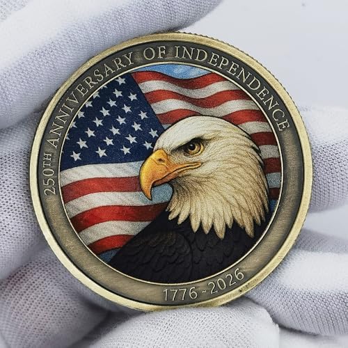 HYuMCCyhT gold-plated patriotic challenge token showcasing the precise 1.57 inches diameter and 0.12 inches thickness scale