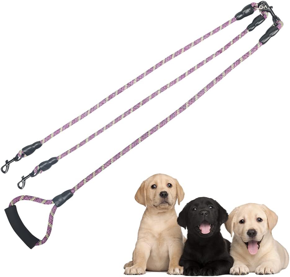 3 Way Reflective Heavy Duty Dog Lead Leash for Small Medium Large Dogs, Rope Dog Leash, 360 degrees Swivel Tangle Free with Comfortable Handle, Support Add to Multiple Rope - Image 15
