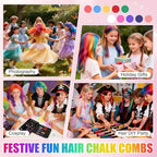 Demonstration of washable hair color chalk application