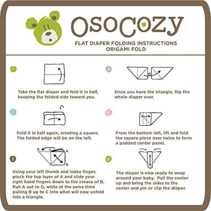 Brand packaging for OsoCozy unbleached flat diapers