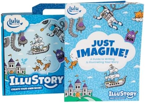 Lulu Jr. DIY children book publishing kit contents with colorful markers