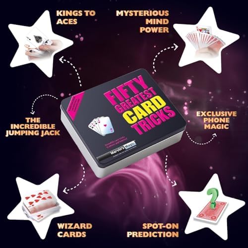 Close up view of the illustrated instruction booklet included in the card trick kit