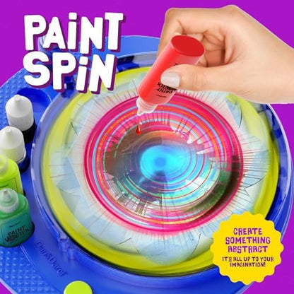 A finished abstract spin art masterpiece created using the Dan&Darci paint vortex machine.