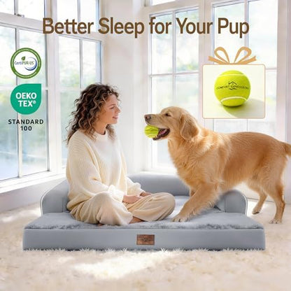 Comfort Expression Extra Large Dog Bed Orthopedic - XL Washable Pet Bed for Big Dog Waterproof Pet Couch Memory Foam Sofa Bolster with Removable Cover - 42 x 30 - Image 7
