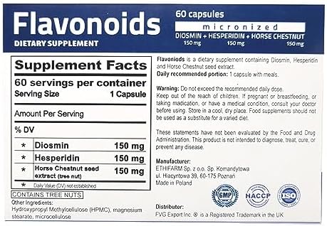 PureLife Nutrition Diosmin Hesperidin supplement facts and ingredients label