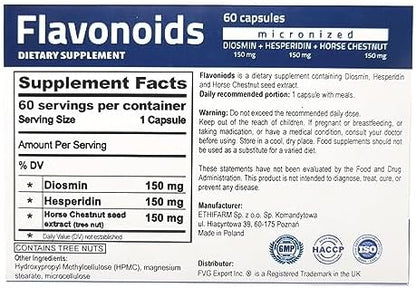 PureLife Nutrition Diosmin Hesperidin supplement facts and ingredients label