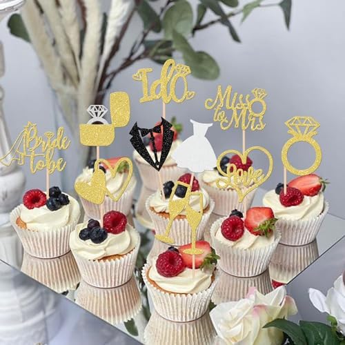 I Do and heart shaped cake toppers for engagement party