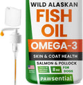 Pawsential Omega 3 Fish Oil liquid supplement bottle front view for pet skin and coat health