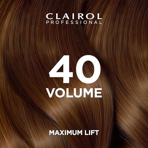 Back label of Clairol Professional 40 Volume Hair Developer with ingredients