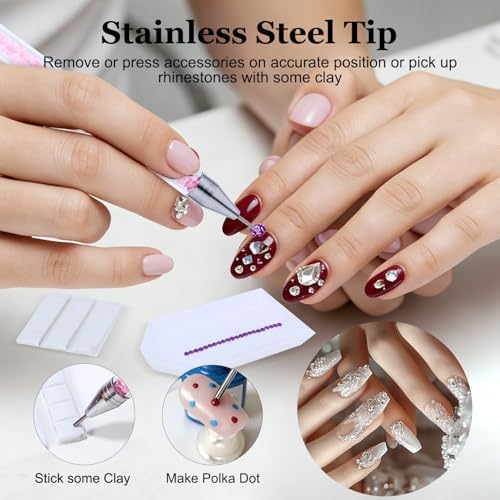 Precision stainless steel tweezers for gem placement