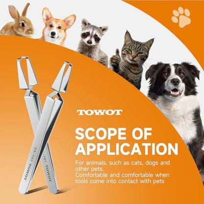 Durable stainless steel tweezers for pet first aid kit