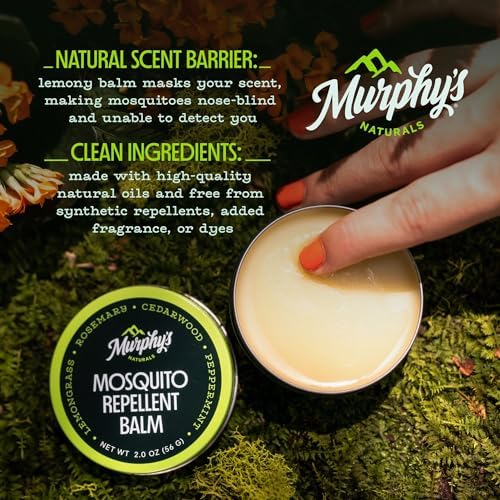Murphy's Naturals plant based bug balm open container showing texture