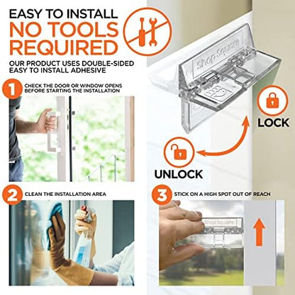 Adhesive window security lock for home safety