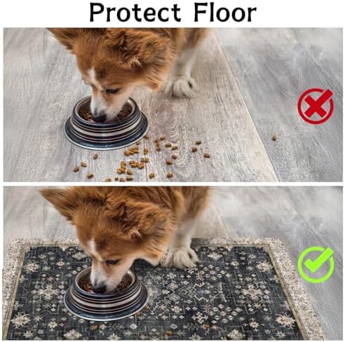 Usnfhcaw Pet Food Mat waterproof floor protection