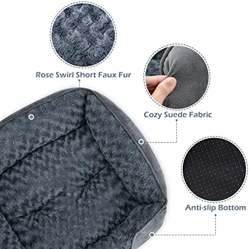 INVENHO Rectangle Washable Orthopedic Dog Bed for Small, Medium and Large Dogs, Soft Calming, Sleeping Puppy Bed Durable Pet Cuddler with Anti-Slip Bottom, S (20"x19"x6") - Image 5
