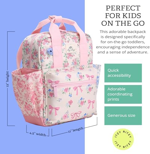 Back view of Itzy Ritzy toddler backpack with adjustable shoulder straps