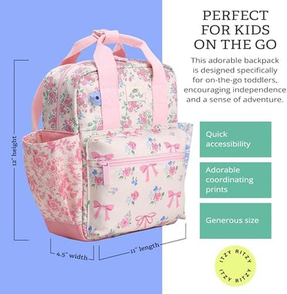 Itzy Ritzy kids school bag back view showing soft adjustable shoulder straps