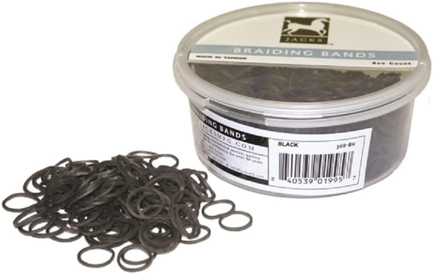 JackS pony horse braiding bands 800 count tub front view authentic equestrian grooming kit