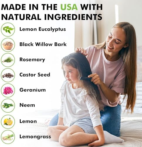 Head Hunters Natural Lemon Heads Shampoo bottle showing natural ingredients for lice prevention