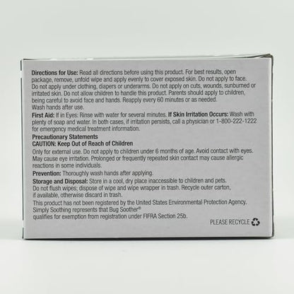 Bug Soother travel-size mosquito defense wipes being unpacked for outdoor use and family protection.