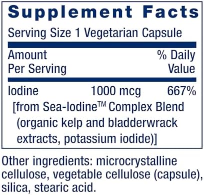 Life Extension Sea-Iodine bottle with seaweed illustration