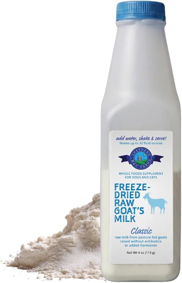 Shepherd Boy Farms Freeze Dried Raw Goats Milk with Probiotics for Dogs & Cats (Classic), High Protein Digestible Goat Milk for Sensitive Stomachs, Food Topper, Dog Camping Essentials - Makes 16 FL OZ - Image 14