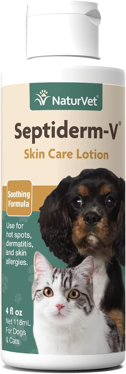 NaturVet brand skin supplement lotion bottle for cats and dogs