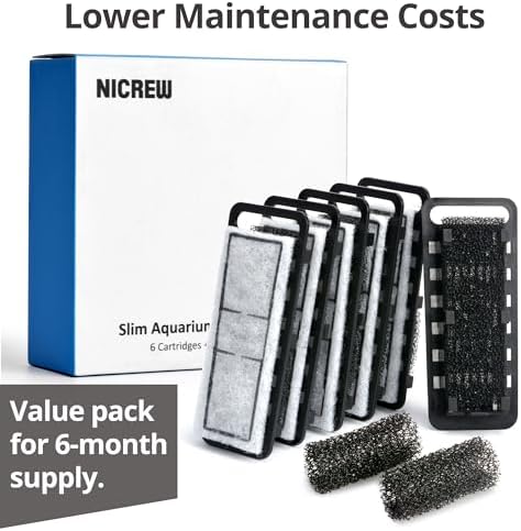 NICREW slim HOB filter cartridges dual stage mechanical biological media