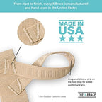 Tuli's arch support brace worn barefoot for gymnastics and dance.