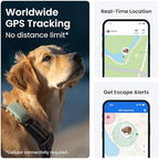 Side profile of moss green Tractive XL pet location device