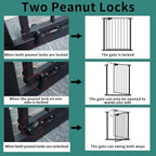Side profile of the pressure mounted tension bolts securing the ALLAIBB pet gate to a wall.