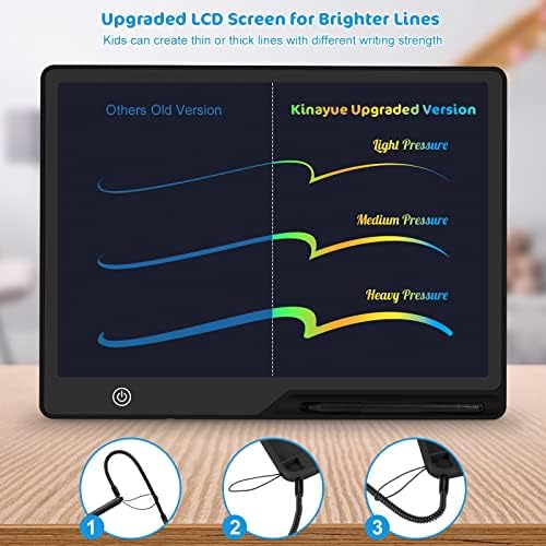 Kinayue 16-inch LCD tablet showing vibrant drawing lines