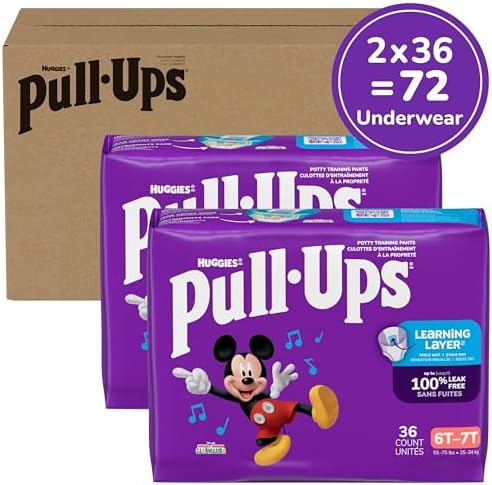 Pull-Ups size 6T to 7T boys training underwear showing the flexible stretch sides