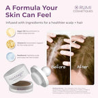Model demonstrating root touch up application on temples