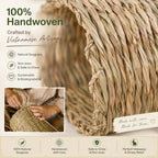 PEMAR Natural Seagrass Bunny Tunnel - Handwoven Rabbit Hideaway & Edible Grass House - Safe Chew Toy, Bed for Guinea Pigs, Chinchillas, Rats & Indoor Bunnies - Small Animal Enrichment (9x8.3x6.3") - Image 7