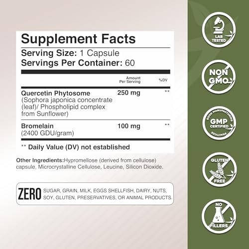 Gade Nutrition Quercetin packaging side profile and dosage details