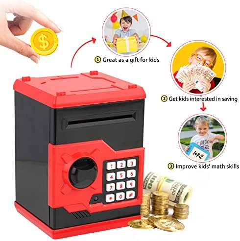Vcertcpl modern piggy bank showing the durable premium plastic housing and sleek dual color layout.