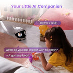 Enabot EBO Air 2 Plus interacting with a pet in a living room