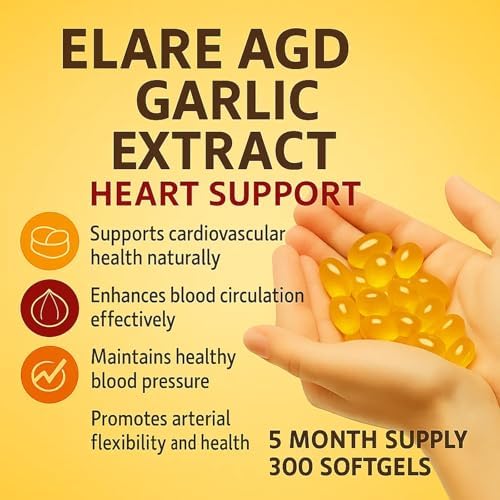 Authentic USA imported ELARE heart support softgels showing nutritional facts and usage tips.