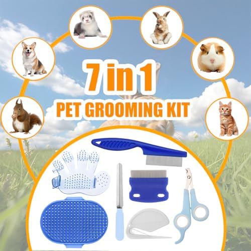 Patelai bunny grooming kit showing ergonomic handles for safe home pet care