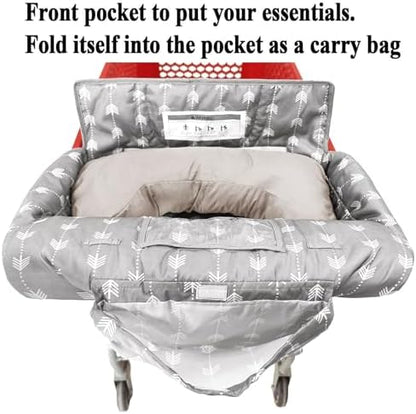 Infant safety straps and buckle assembly on the high chair seat cover