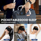 Model wearing Hildcroa sleep mask for meditation