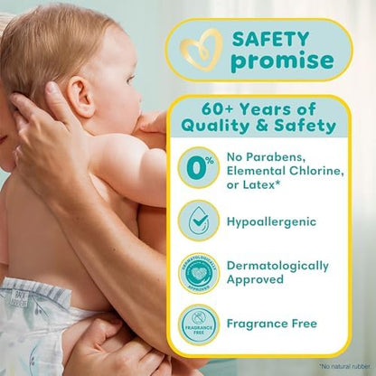 Back panel of the premium disposable diaper packaging illustrating the certified component list and cotton details.