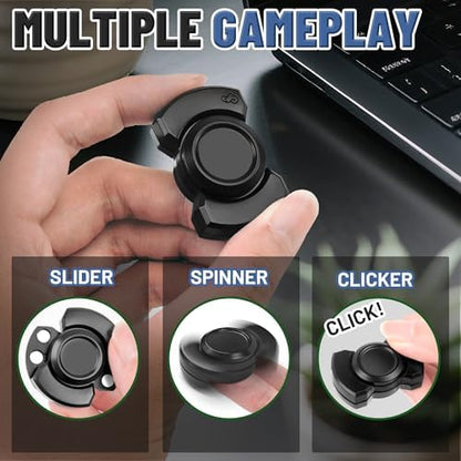 Compact pocket size everyday carry metal fidget gadget held between fingers
