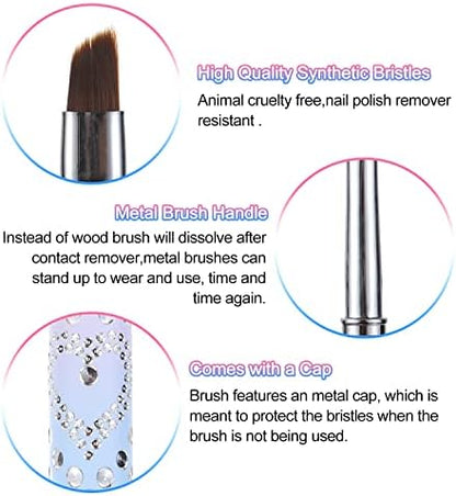 Round tip nail art brush for detailed cleanup and corrections