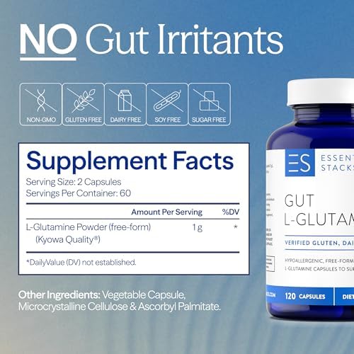 Essential Stacks gluten free and non-GMO gut health supplement