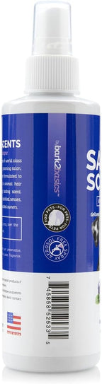 Bark2Basics Blueberry Pie pet perfume spray packaging details.