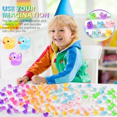 BOOJALOO multi color tiny ducks bulk pack for DIY crafts and dollhouse decorations